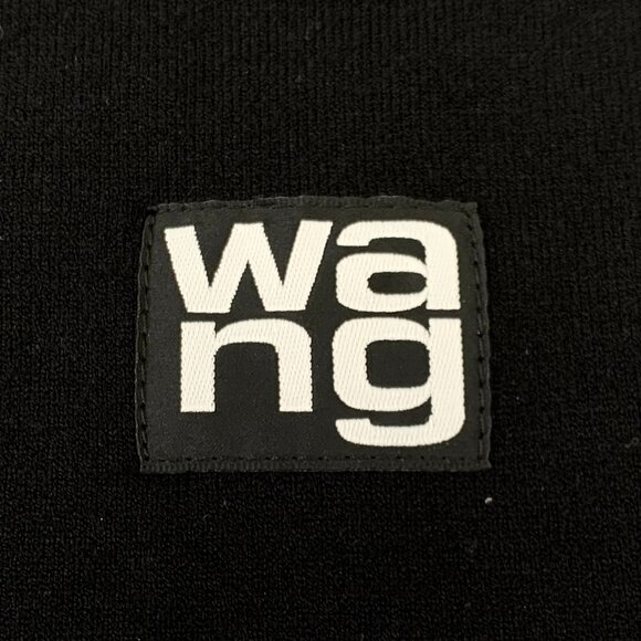 Alexander Wang Black Mock Neck Short Sleeve Ribbed Knit Top - Picture 6 of 8